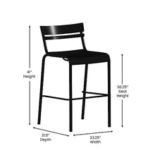 Flash Furniture Commercial Metal Indoor/Outdoor Barstool, Black, 2-Pack