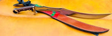 EGKH 24" Handmade Carbon Steel Blade Survival Machete Knife for Hunting Camping Bushcraft with Rosewood Handle and Leather Sheath - Tempered, Sharpened, Ready to Use