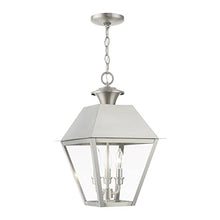 Livex Wentworth 3 Light Large Outdoor Pendant 19 Inches Tall Bronze/Antique Brass