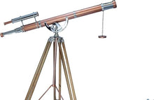 Antiqueex Vintage Brass Chrome Finish Telescope Double Barrel Navy Floor Stand
