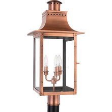 Quoizel Chalmers 3-Light Outdoor Post Lantern Aged Copper