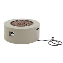 Merax 32 Inches 40,000 BTU Round Iron Propane Fire Pit, Light Grey