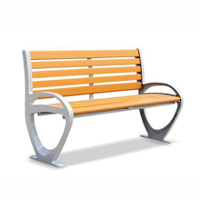 ZzleoyuUUs-12 Outdoor Garden Bench Park Outdoor Bench Aluminum Chair Legs Plastic Wood Seat with Backrest Patio Bench