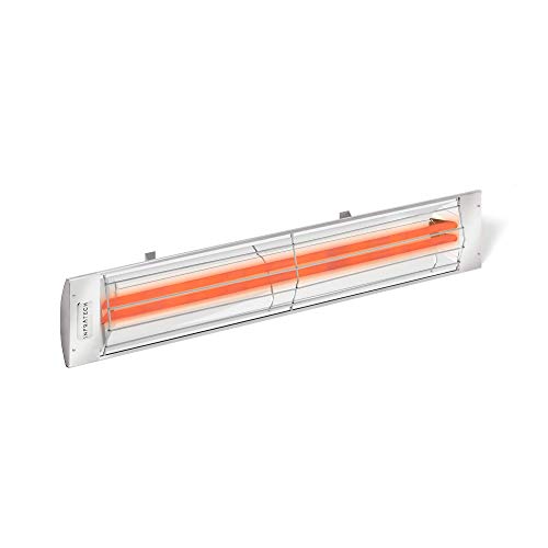 Infratech CD-4024 SS Stainless Steel 39” Dual Element Fixture Electric Patio Heater, 4000 Watt, 240 Volt, Stainless Steel Finish