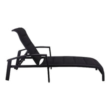 Courtyard Casual Santorini Collection 2-Piece Padded Sling Chaise Lounge Chairs Black