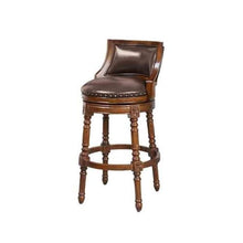 DINBOZ26X Counter Stools Vintage Bar Stool High Stool European Backrest Bar Swivel Chair Wooden Light Luxury Bar Chair Bar Stools(Brown)
