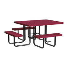 Leisure Craft 46" ADA Square Metal Picnic Table with Bench, Made in USA