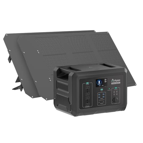 Arkpax Core1200W Solar Generator with 2x 100W Foldable Solar Panels