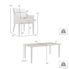 Armen Living Silvana 7 Piece Gray Aluminum Outdoor Dining Set with Gray Fabric