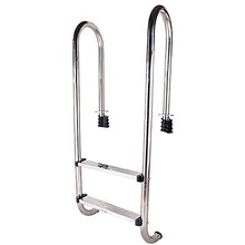 Swimming Pool Handrail 304 Stainless Steel Pool Ladder for Garden Backyard Pools Tube Wall Thickness 1mm 250lbs Load Capacity/Silver / 2 Step (Silver 2 Step)