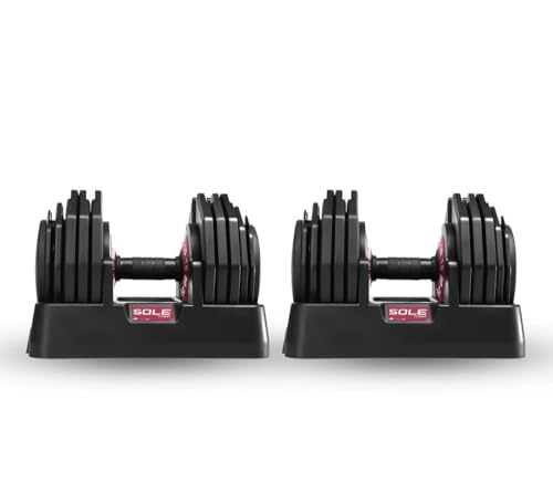 SOLE Fitness SW180 Adjustable Dumbbells Black/Red