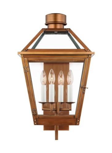 Generation Lighting-Hyannis-4 Light Large Outdoor Wall Lantern-24.25 Inch Tall and 13.75 Inch Wide-Natural Copper Finish