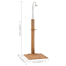 MKLFBY Garden Shower, Teak Hardwood Base Outdoor Shower for Family Members for Travel Parties