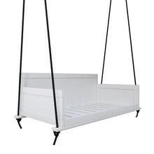 Amish Casual The Philly Amish Crafted Porch Swing Bed with Modern Backrest, Made in The USA from Kiln Dried Pine (White Paint, 4 Foot)