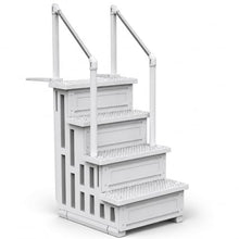 XtremepowerUS Above Ground Swimming Pool Ladder and 4-Step System with Handrails, Heavy-Duty Entry Ladder for Deck to Pool Access, Safety Step Design