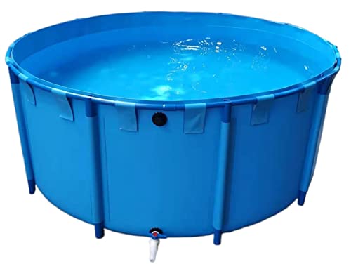 Metal Framed Pools for Toddler Adults Baby, Blue Plastic Indoor Outdoor Family Clearance Pools/Above-Ground Pools, Saltwater Pool with Drain Valve, 1 2 3 4 5 6 7 8 9 10 M Diameter (Color : D x H