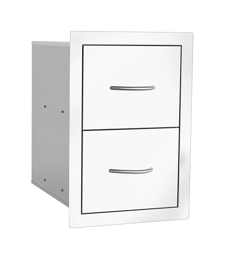 Bullet by Bull Classic Double Drawer Storage Stainless Steel Drop in for Outdoor Kitchen BBQ Island