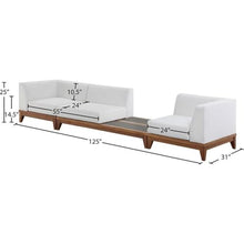 Meridian Furniture 389White-S125 Rio Collection Modern | Contemporary Outdoor Patio Off White Resilient Water Resisting Fabric Modular Sofa with Durable Acacia Wood Frame