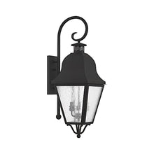 Livex Lighting 2555-29 Outdoor Wall Lantern with Seeded Glass Shades, Vintage Pewter