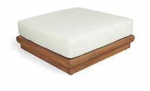 Meridian Furniture 111White-Ott Mirella Collection Modern | Contemporary Outdoor Patio Modular Ottoman with Solid Teak Wood Frame, Water Resistant Fabric, 37" W x 38" D x 14" H, White