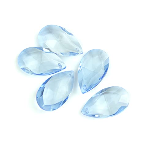 38mm/50mm/63mm/76mm/89mm Blue Tear Drop Glass Crystal Prism DIY Pendant Chandelier Jewelry Suncatcher Spacer Faceted,50mm 100pcs