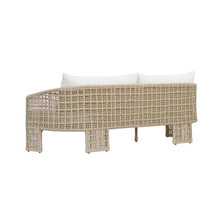 Driftbay 80 in. Natural Rope Outdoor Sofa with White Boucle Cushions