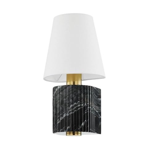Corbett Lighting Aden 1 Light Wall Sconce 15.5 Inches Tall Vintage Brass/Black Marble
