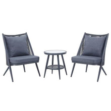 Furniture of America Chauncy Aluminum 3-Piece Outdoor Bistro Set in Gray