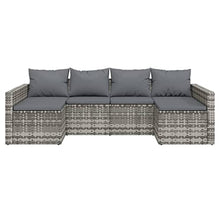 MNCVXAXG 2 Piece Patio Lounge Set with Cushions Gray Poly Rattan
