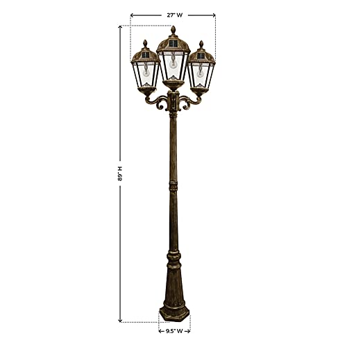 Gama Sonic Royal Bulb Solar Lamp Post Light Kit 89 Inch Weathered Bronze