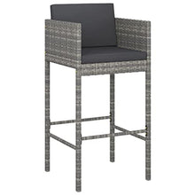 WEHUOSIF 5 Piece Patio Bar Set with Cushions,Outdoor Dining Chairs,Bistro Set,Patio Furniture Set,High Foot Bar,Porch Furniture,Outdoor Seating,for Bistro,Bar,Garden,Backyard, Poly Rattan Gray