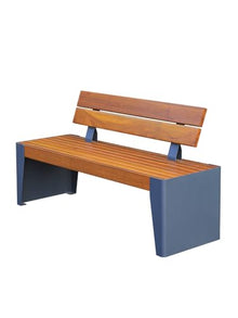 clould fitness Park Bench Leisure Seat Outdoor Rest Bench with Backrest Square Community Solid Wood Park Chair Outdoor Benches