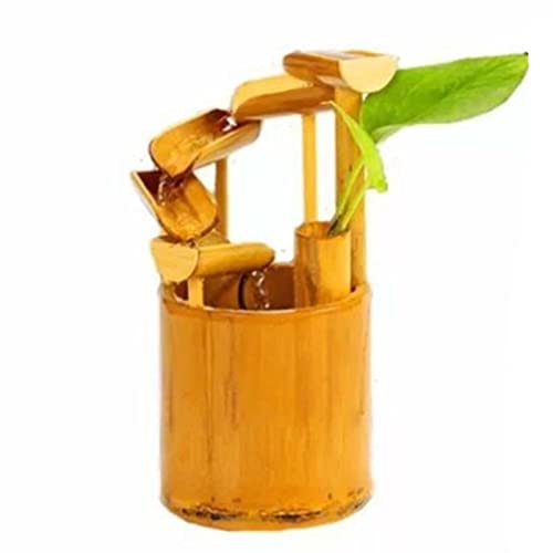 GenSDH Bamboo Fountain Kit,Indoor and Outdoor Garden Decoration,Water Fountain with Pump Backyard Pond Kit,Home Decoration Flowing Water Ornament,E,A