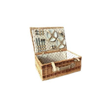 SOUQDWL 4 Person Picnic Hamper Set,Willow Picnic Basket Accessories Plates and Utensils,Perfect for Picnicking Camping Or Any Other Outdoor(Color:B)(B)