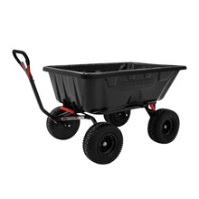 Yutrax Towable Poly Cart WW16P, 16 cu. ft. Capacity, Easy Dump, Black