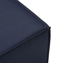 Modway Saybrook Outdoor Patio Upholstered Sectional Sofa Ottoman in Navy