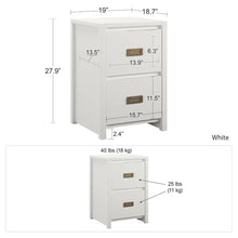 Home Square 2-Piece Kids Nightstand & Twin Metal Loft Bed Set White