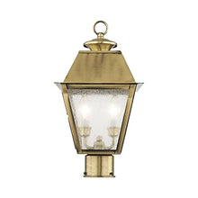 Livex Lighting 2166-61 Mansfield 2-Light Outdoor Post Lantern, Charcoal