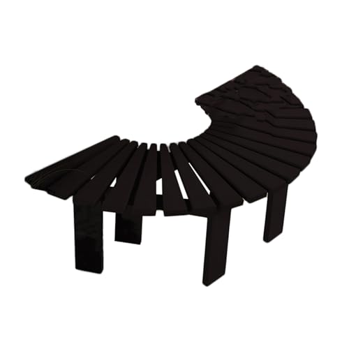 BXKCFYBSQ Tree Bench Wrap Around,Garden Balcony Flower Stand,Solid Wood Outdoor Half Round Seat,Shape Extends Infinitely,for Parks and Lawns(Black)