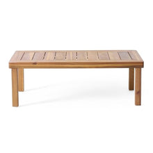 Acacia Wood Outdoor Furniture Set with Water-Resistant Cushions, Patio Club Chair and Loveseat with Matching Side Table, All-Weather Slat Design Seating (Brown,LOVESEAT+2 Chair+Table)
