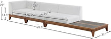 Meridian Furniture 389White-S128 Rio Collection Modern | Contemporary Outdoor Patio Off White Resilient Water Resisting Fabric Modular Sofa with Durable Acacia Wood Frame