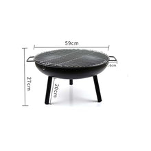 BNEI Fire Pit, Multifunctional Heater, Triangular Stability Support, Metal, Suitable for a Wide Range of Fuels, Storage Bag and Grill net Included