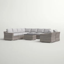callmego Outdoor Sectional Sofa Set with Cushions for 8 People, Pre-Assembled for Backyard Patio Use