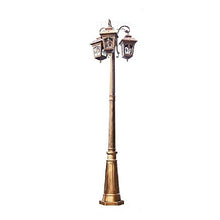 iumLeap 3-Lights Vintage Metal Street Lights Courtyard Glass Lantern High Pole Path Post Lamp E27 Exterior Pillar Lantern Ip55 Waterproof Park Community Lawn Column Light Ind(260cm)