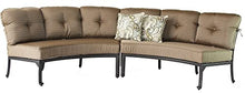 Elizabeth Outdoor Patio 2pc Curve Sofas Dark Bronze Cast Aluminum, Walnut Cushions