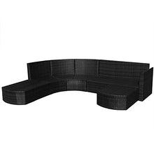 AMBERARD Garden Furniture Set Black PE Rattan Modular Garden Sofa Set Furniture Set