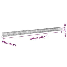 LKJVFCPW Large Gabion Basket for Landscaping, Galvanized Iron Garden Retaining Wall Cage, Sturdy Metal Mesh Container for Stone Filling, Outdoor Garden Border Planter, Silver