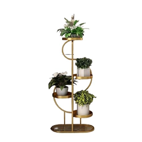 BIOMICE Plants Stand Metal Plant Shelf Tall Stand Outdoor Rack for Balcony Living Room Plant Holders Indoor(Gold,50 * 24 * 104cm)