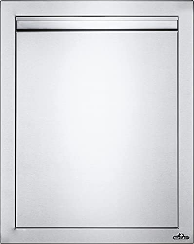 Napoleon Built-in Component - BI-1824-1D - Reversible Single Door, Stainless Steel, 18-inches Wide by 16-inches Tall, Durable Anodized Aluminum Handles, Soft Close Hardware, Napoleon Stamp Detail