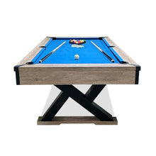 WAQINBR 7 ft Pool Table Rustic Blond K-Shaped Legs Royal Blue Cloth